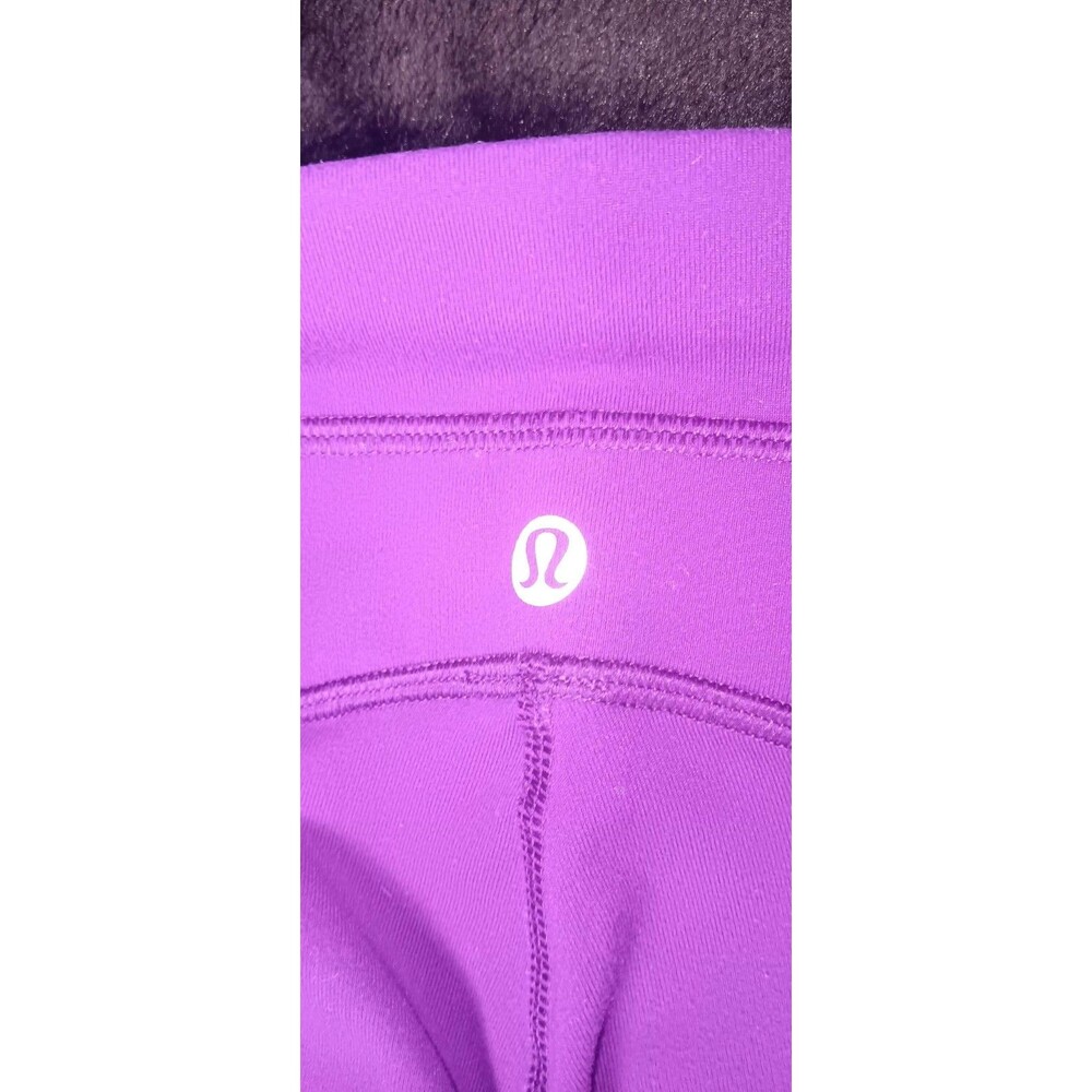 Lululemon High Rise Crossover Waist Mesh Panel Tights S Purple Yoga Athletic Gym - Picture 2 of 10
